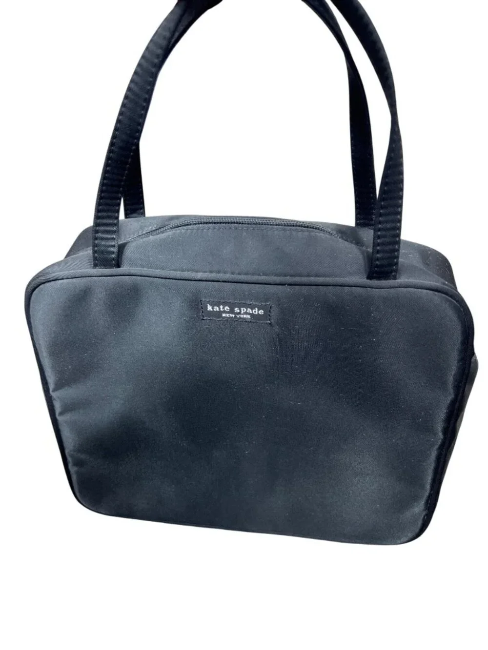 VINTAGE KATE SPADE Double Handle Nylon Bag Black EUC